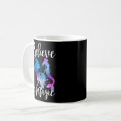 Geloof in Magic Unicorn Mermaid Fantasy Koffiemok (Voorkant links)