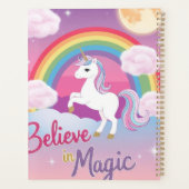 Geloof in magie met eenhoorn en regenboog planner (Achterkant)