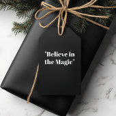 "Geloof in Magie" Zwart en Wit Elegant Cadeaulabel