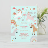 Geloof in magische eenhoorn kinderen verjaardag kaart (Staand voorkant)