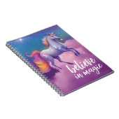 Geloof in Magische Sparkly Eenhoorn Kosmische Fant Notitieboek (Rechterzijde)