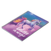 Geloof in Magische Sparkly Eenhoorn Kosmische Fant Notitieboek (Linkerzijde)