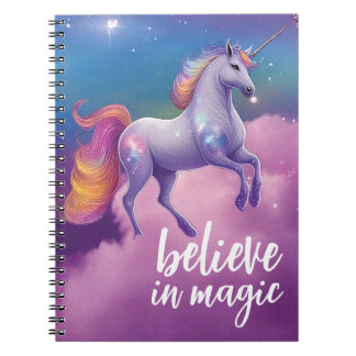 Geloof in Magische Sparkly Eenhoorn Kosmische Fant Notitieboek