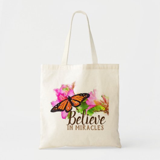 Geloof in Miracles Monarch Butterfly en Orchid Tote Bag (Voorkant)