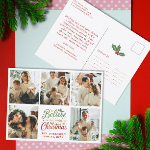 Geloof in moderne kerstfotocollage briefkaart