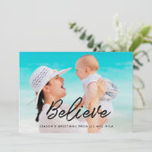 Geloof in moderne typografie feestdagenkaart (Staand voorkant)