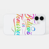 Geloof in Morgen - Rainbow Typography iPhone CA 16 Hoesje (Achterkant horizontaal)