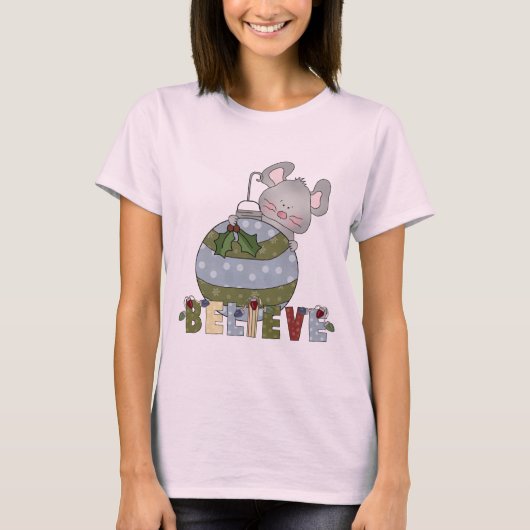 Geloof in Mouse Ornament Schattigee kerst T-shirt (Voorkant)