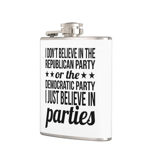 Geloof in partijen | Funny Political Black & White Heupfles (Links)