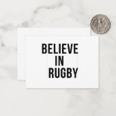 GELOOF IN RUGBY NOTITIEKAARTJE (Voorkant / Achterkant in situ)