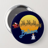 Geloof in Santa Claus Ronde Button 4,0 Cm (Voorkant /achterkant)