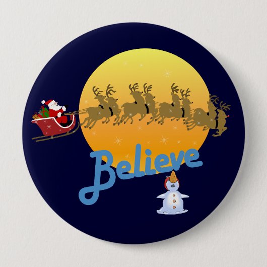 Geloof in Santa Claus Ronde Button 4,0 Cm (Voorkant)