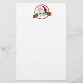 Geloof in Santa Claus Uw achtergrondkleur Briefpapier