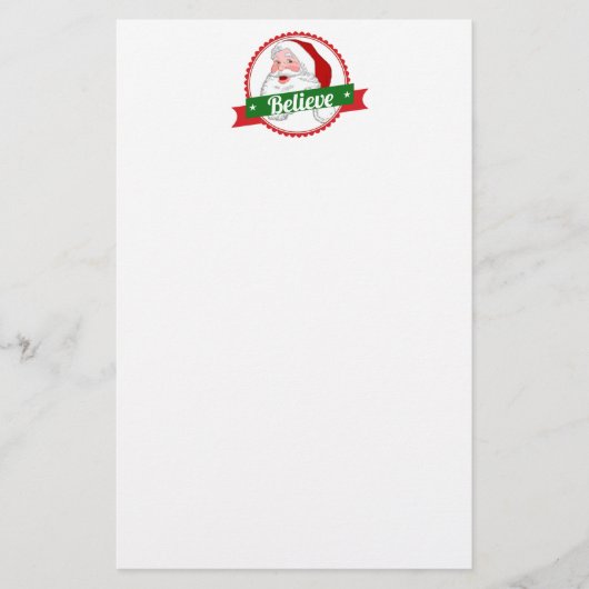 Geloof in Santa Claus Uw achtergrondkleur Briefpapier (Voorkant)