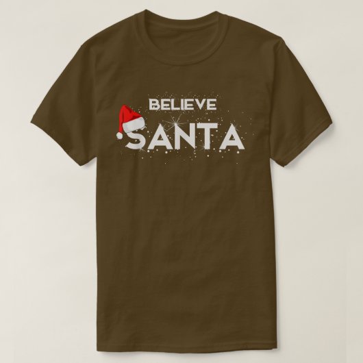 Geloof in Santa Cute Merry Kerstmis T-shirt (Design voorkant)