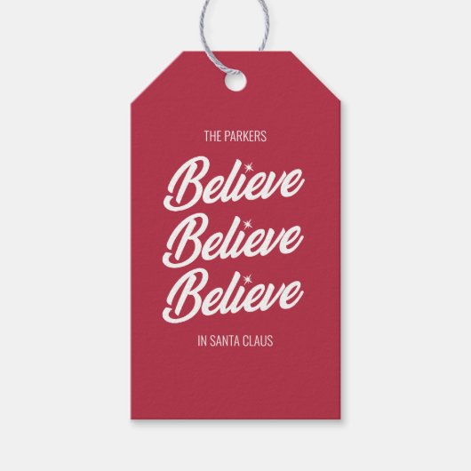 Geloof in Santa Editable Cadeaulabel (Voorkant)