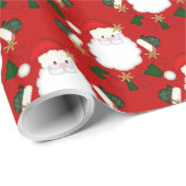 Geloof in Santa, RED-GIFT WRAPPING PAPER Cadeaupapier (Rol Hoek)