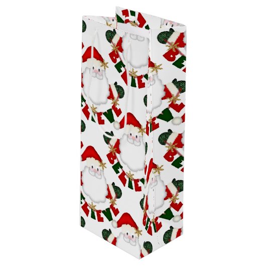 Geloof in Santa-WHITE-WINE GIFT BAG Wijn Cadeautas