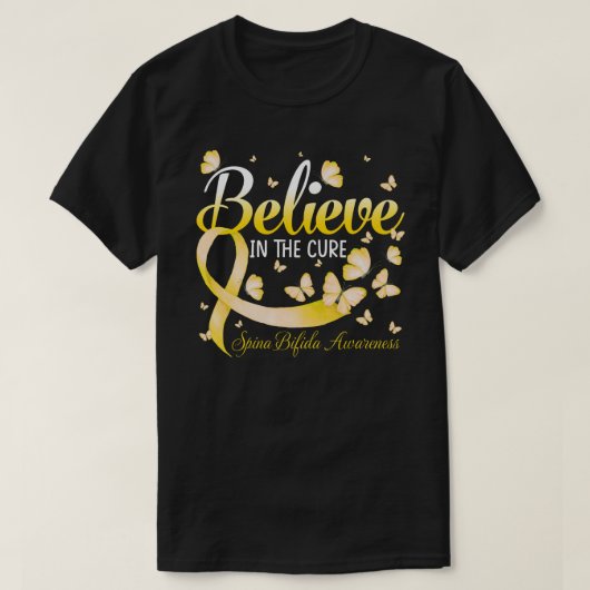 Geloof in the Cure Spina Bifida Awareness Butterf T-shirt (Design voorkant)