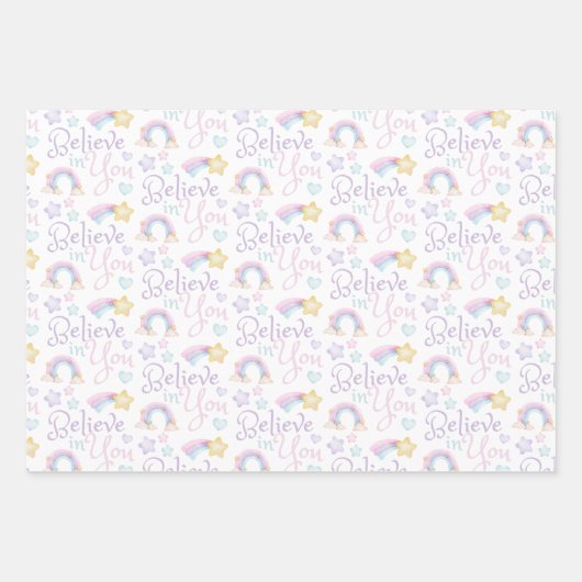 Geloof in u die papierbladen verpakt inpakpapier vel (Voorkant 3)