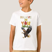 Geloof in u" Majestic Eagle ontwerp T-shirt (Voorkant)