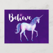 Geloof in unicorn in pasta Waterverven Briefkaart (Voorkant)