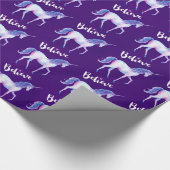 Geloof in unicorn in pasta Waterverven Cadeaupapier (Hoek)
