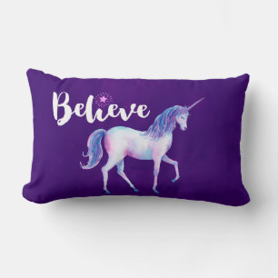 Geloof in unicorn in pasta Waterverven Kussen