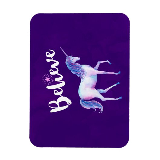 Geloof in unicorn in pasta Waterverven Magneet (Verticaal)