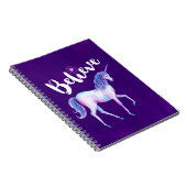 Geloof in unicorn in pasta Waterverven Notitieboek (Rechterzijde)