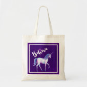 Geloof in unicorn in pasta Waterverven Tote Bag (Voorkant)