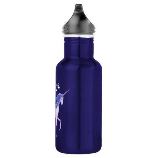 Geloof in unicorn in pasta Waterverven Waterfles (Rechts)