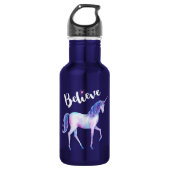 Geloof in unicorn in pasta Waterverven Waterfles (Voorkant)