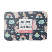 Geloof in Unicorns Blue en Pink Girl Pattern Kind Badmat (Voorkant)