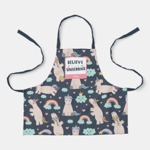 Geloof in Unicorns Blue en Pink Girl Pattern Kind Schort