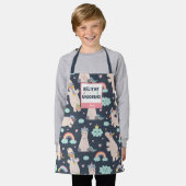 Geloof in Unicorns Blue en Pink Girl Pattern Kind Schort (Gedragen)