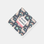 Geloof in Unicorns Blue en Pink Girl Pattern Kind Servet (Hoek)