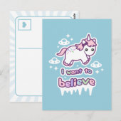 Geloof in Unicorns en Aliens Briefkaart (Voorkant / Achterkant)
