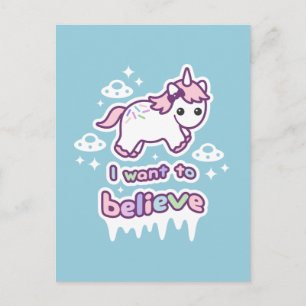 Geloof in Unicorns en Aliens Briefkaart