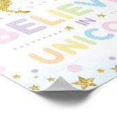 Geloof in Unicorns / Magische regenboogvlinder Poster (Hoek)