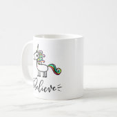 Geloof in Unicorns, met de hand geschreven Koffiemok (Voorkant links)
