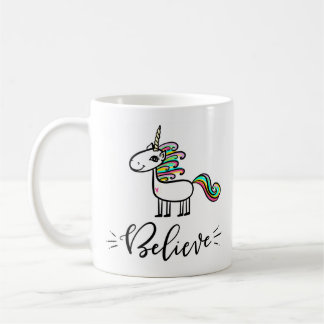 Geloof in Unicorns, met de hand geschreven Koffiemok