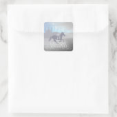 Geloof in Unicorns Whimsical Art Vierkante Sticker (Tas)