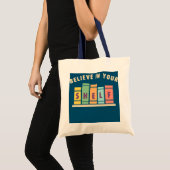 Geloof in uw boekenoverloop in uw boekhouder tote bag (Voorkant (product))