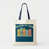 Geloof in uw boekenoverloop in uw boekhouder tote bag (Voorkant)