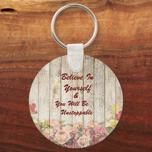 Geloof in uw eigen Button Sleutelhanger (Voorkant)