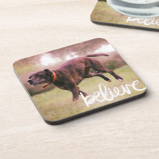 Geloof in uw eigen hond bier onderzetter (Linkerzijde)