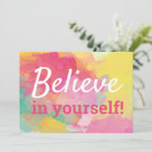 Geloof in uw eigen Inspirerend prijsopgave voor uw Bedankkaart (Staand voorkant)