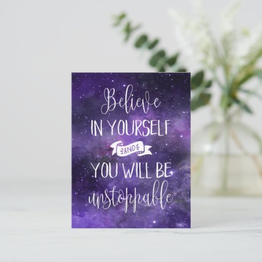 Geloof in uw eigen prijsopgave briefkaart (Staand voorkant)