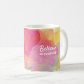 Geloof in uw eigen prijsopgave: een vrolijke Water Koffiemok (Voorkant rechts)